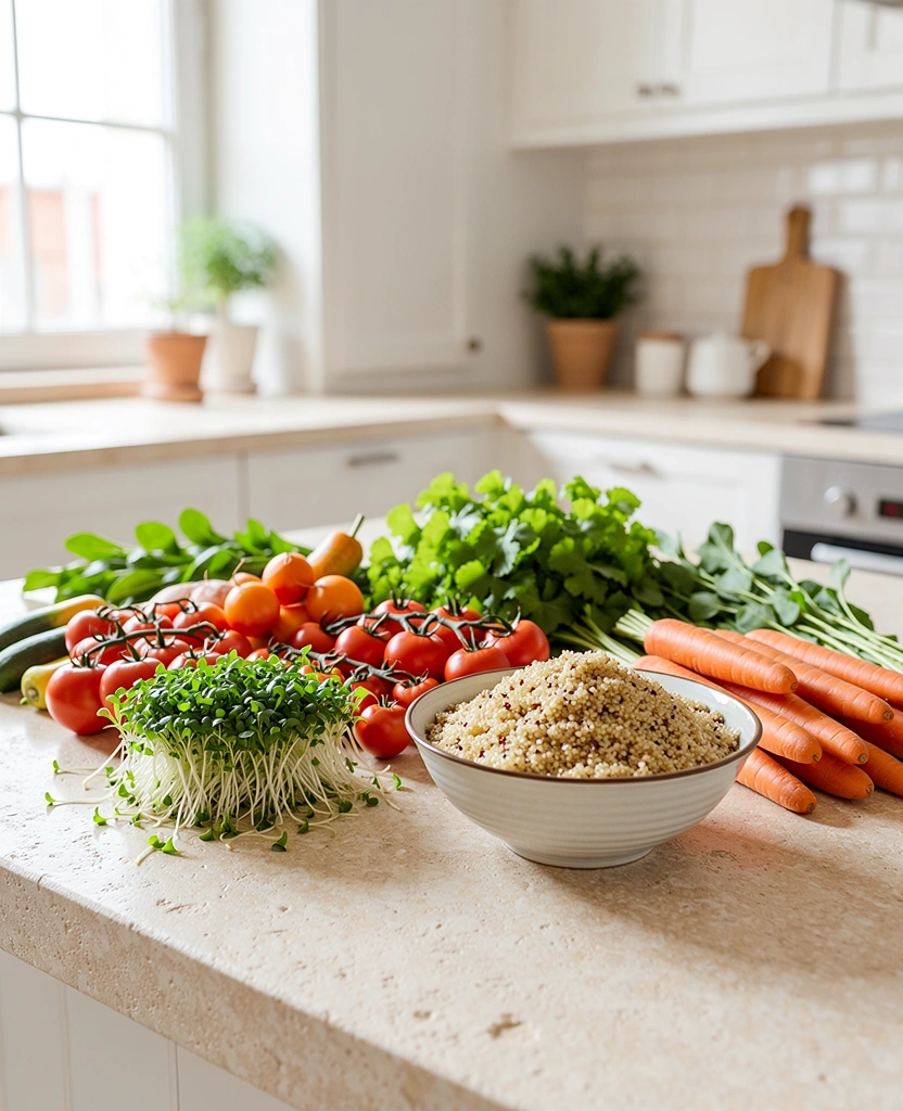 Fresh organic ingredients for nutritional planning